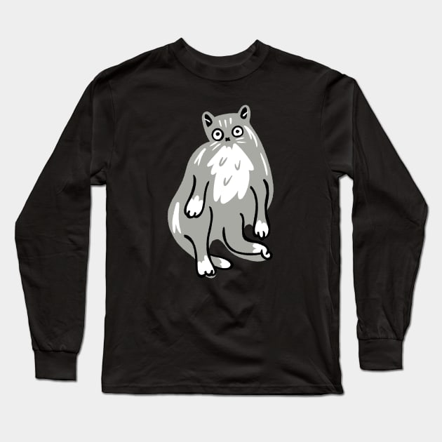 Non-Newtonian Cat Long Sleeve T-Shirt by Megan Fildes